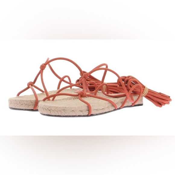 Jack Erwin x Olivia Lopez espadrille sandals. Orange Sz 9 - Picture 9 of 12